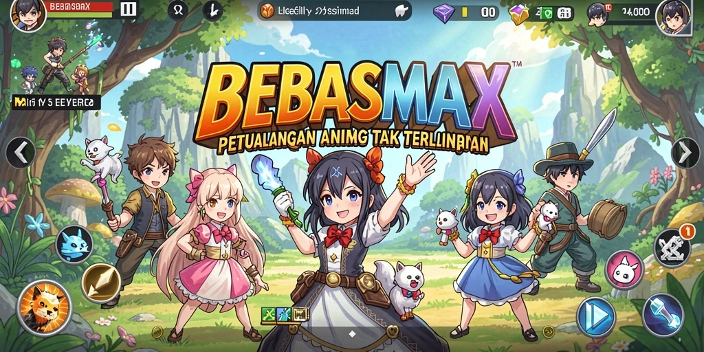 Screenshot gameplay BEBASMAX menampilkan aksi seru dalam dunia Anime.