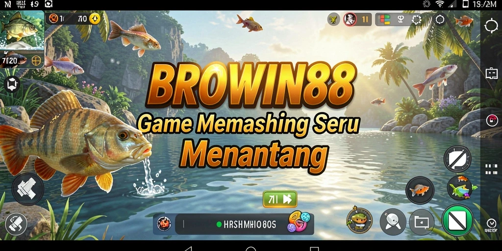 Tampak gameplay BROWIN88 dengan aksi memancing yang mendebarkan.