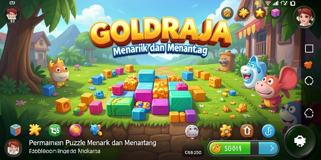 Tampilan gameplay dinamis dan menarik dari GOLDRAJA.