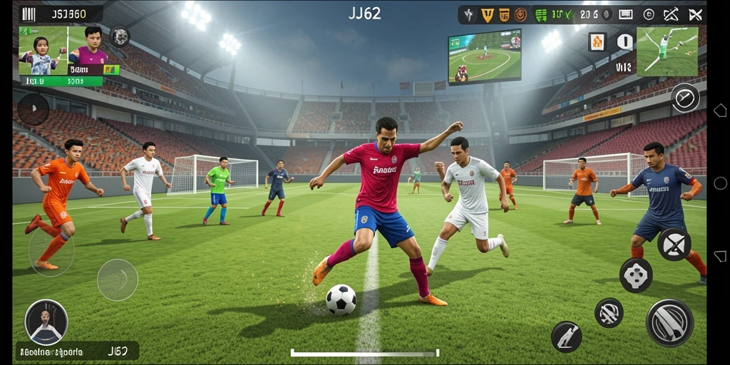 Tampak seru gameplay olahraga JJ62 dengan aksi atletik yang mendebarkan.