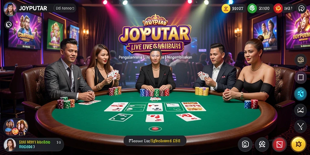 Tampilan menarik dan nyata dari gameplay Live Casino JOYPUTAR.