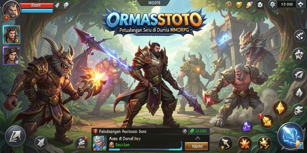 Tangkapan layar gameplay menampilkan aksi pertarungan seru di ORMASSTOTO