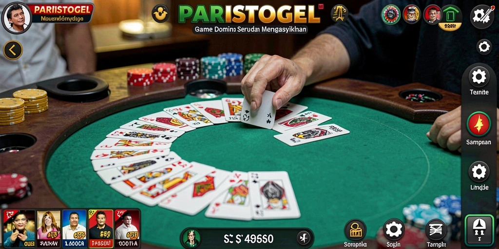 Screenshot gameplay PARISTOGEL yang menunjukkan aksi domino yang seru.
