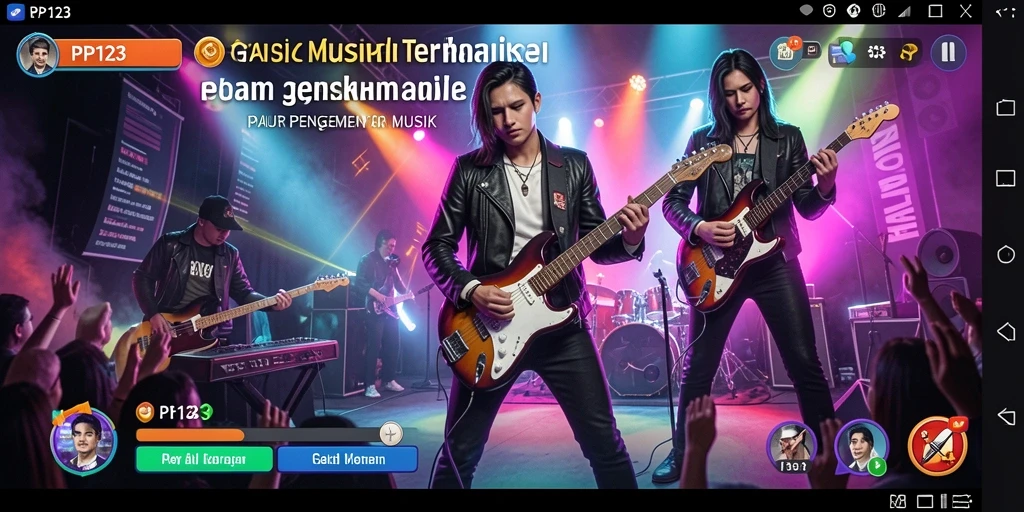 Tampilan gameplay seru di PP123, menjelajahi dunia musik.