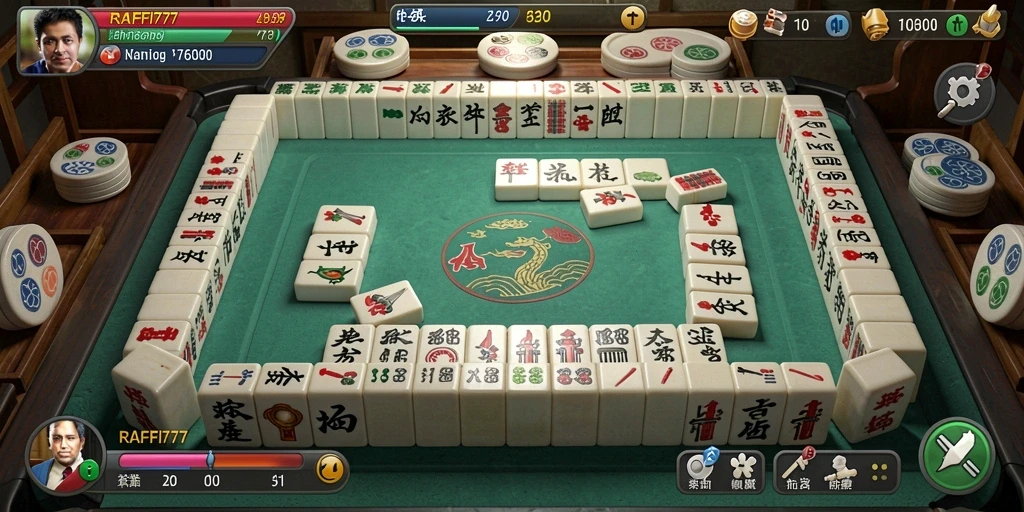 Tampilan gameplay yang menantang dari RAFFI777 dengan Mahjong.