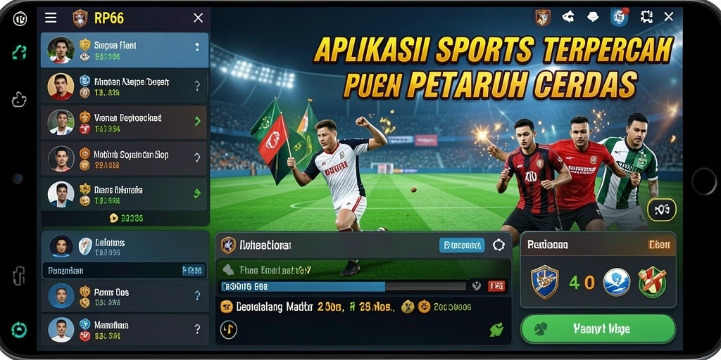 Screenshot RP66 menampilkan antarmuka taruhan olahraga yang menarik.