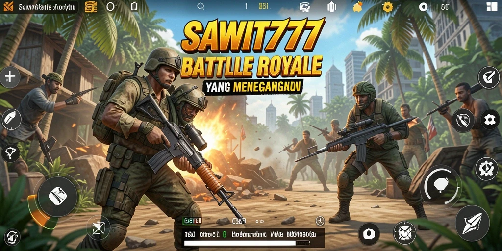 Tangkapan layar menampilkan pertarungan seru dalam SAWIT777 Battle Royale.