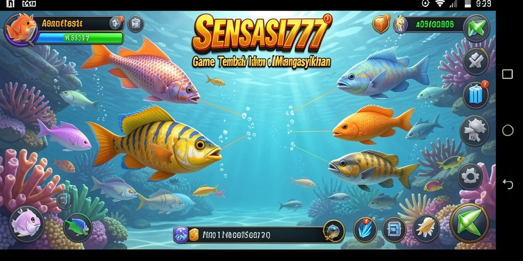 Screenshot utama SENSASI777 menampilkan aksi seru dalam Tembak Ikan.