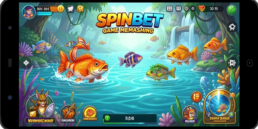 Tampilan gameplay SPINBET dengan pengalaman memancing yang seru.