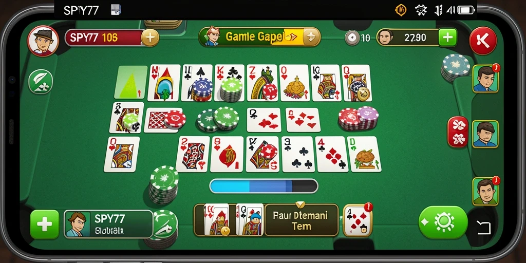 Tampilan gameplay SPY77 yang seru dan interaktif dalam permainan Gaple.