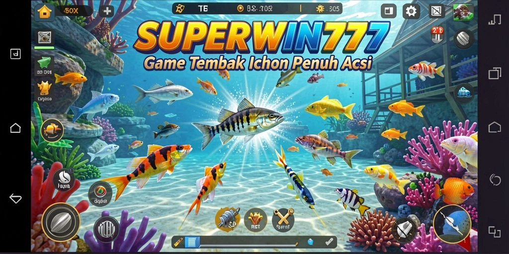 Tangkapan layar dari gameplay seru Tembak Ikan dalam SUPERWIN777.